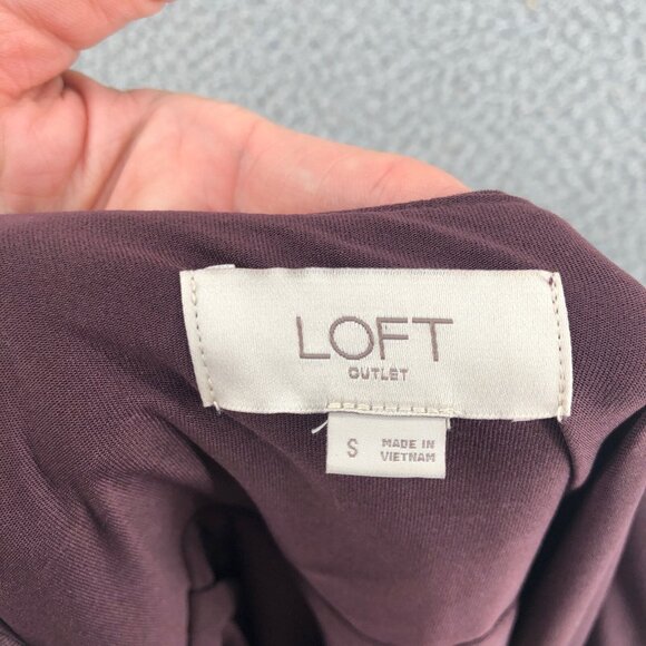 LOFT Dress Womens Small Purple Eyelet Lace Cutout Back Stretch Mini Sleeveless - Picture 5 of 11